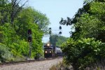 NS 65 K exiting the Royce Running Track onto the Lehigh Line